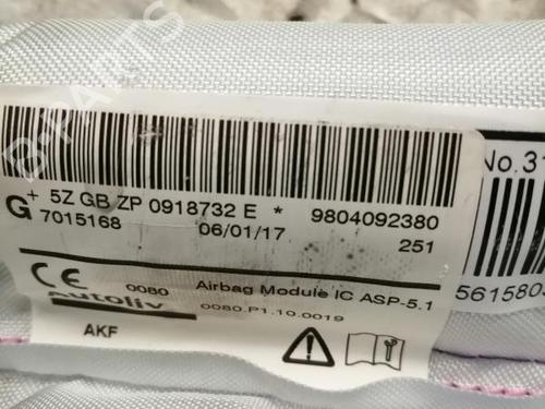 Used Left curtain airbag PEUGEOT 208 I (CA_, CC_) 1.6 BlueHDi 120 (120 hp) 22584104
