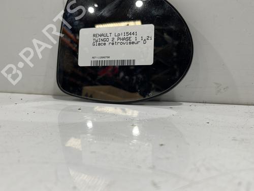 Used Right mirror glass RENAULT TWINGO II (CN0_) 1.2 16V (CN04, CN0B) (75 hp) 29718155