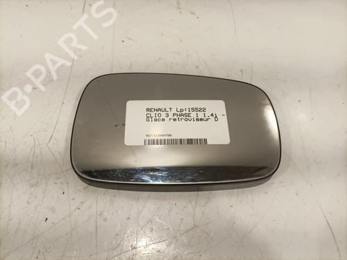 Used Right mirror glass RENAULT CLIO III (BR0/1, CR0/1) 1.4 16V (98 hp) 29756702