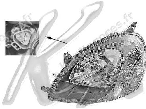 Used Left headlight Left headlight TOYOTA YARIS (_P1_) 1.3 (NCP10, SCP12_) (86 hp) 34588268 34588268