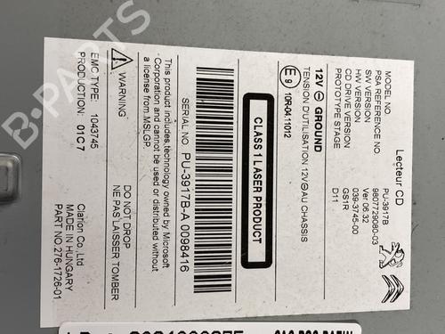 Radio PEUGEOT 508 I (8D_) 2.0 BlueHDi 150 | BP29481531E6 