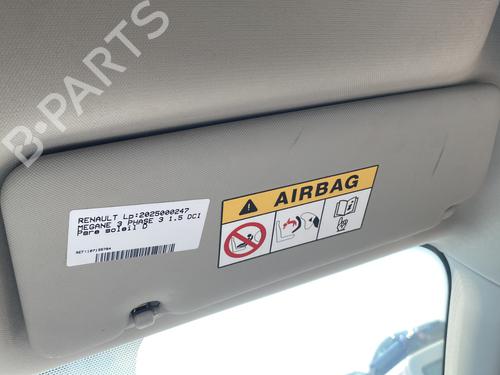 Used Right sun visor RENAULT MEGANE III Hatchback (BZ0/1_, B3_) 1.5 dCi (BZ09, BZ0D, BZ1W, BZ29, BZ14) (110 hp) 26526446