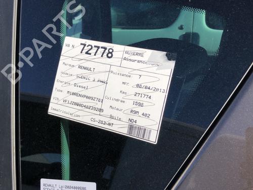 Used Rear left quarter glass RENAULT SCÉNIC III (JZ0/1_) 1.6 dCi (JZ00, JZ12) (130 hp) 20660254