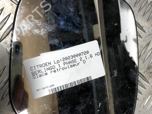 Right mirror glass CITROËN BERLINGO / BERLINGO FIRST Box Body/MPV (M_) 1.6 HDI 75 (MB9HW) | BP19907660C147 