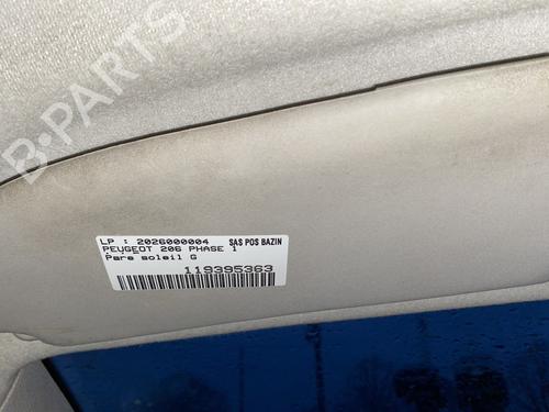 Used Left sun visor PEUGEOT 206 Hatchback (2A/C) 1.4 i (75 hp) 31691316