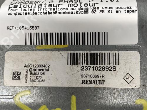 Engine control unit (ECU) DACIA SANDERO II 1.0 SCe 75 (B8JC, B8JD, B8NC) | BP25475278M57 