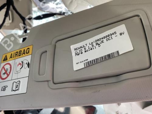 Used Right sun visor RENAULT CLIO V (B7_) 1.5 Blue dCi 85 (B7AG) (86 hp) 19903948