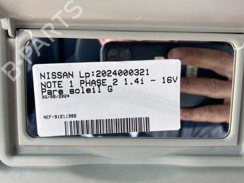 Left sun visor NISSAN NOTE (E11, NE11) 1.4 | BP22125220I1 - Image 2