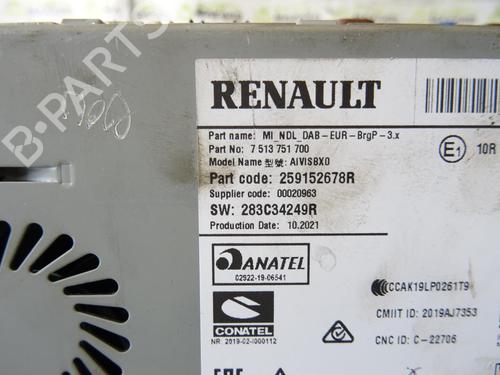 Radio RENAULT MEGANE IV Hatchback (B9A/M/N_) 1.3 TCe 140 (B9NB) | BP20039131E6 