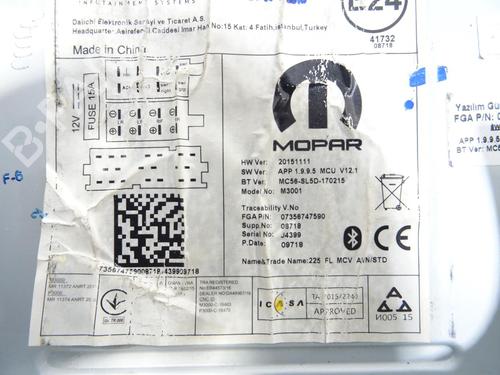 Radio FIAT FIORINO Box Body/MPV (225_) 1.4 Natural Power (225BXC1A, 225AXC1A) | BP28218378E6 