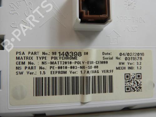 Instrument cluster PEUGEOT 208 I (CA_, CC_) 1.6 BlueHDi 100 | BP20069212C47 