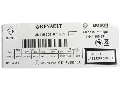 Radio RENAULT FLUENCE (L3_) 1.5 dCi (L30D, L30L, L306, L33F, L33L, L33M, L33V, L33W) | BP39935150E6 - Image 6