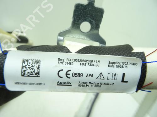 Used Left curtain airbag Left curtain airbag FIAT 500X (334_) 1.6 D Multijet (334AXA1B, 334AXA11) (120 hp) 29998276 29998276