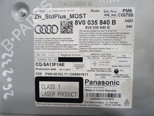 Used Radio Radio AUDI A3 Sportback (8VA, 8VF) 1.4 TFSI (122 hp) 29255436 29255436