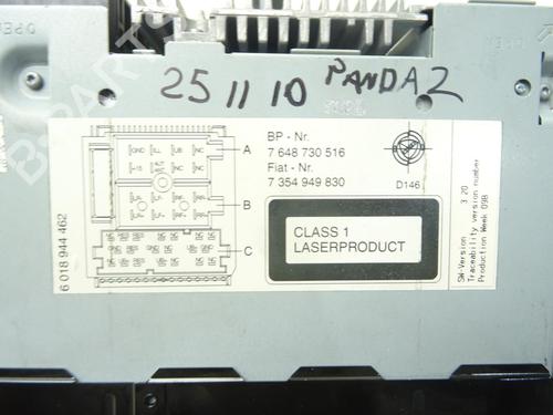 Used Radio Radio FIAT PANDA (169_) 1.3 D Multijet (169AXG1A, 169AXD1A) (75 hp) 33738874 33738874