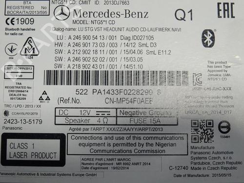 Used Radio Radio MERCEDES-BENZ CLA Shooting Brake (X117) CLA 180 (117.942) (122 hp) 32452055 32452055