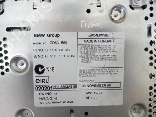 Used Radio Radio MINI MINI (R50, R53) One (90 hp) 20054656 20054656