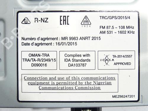 Radio RENAULT MEGANE IV Hatchback (B9A/M/N_) 1.6 TCe 205 (B9MV) | BP30778248E6