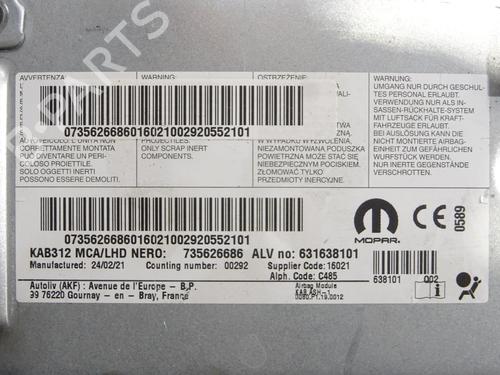 Knee airbag ABARTH 500 / 595 / 695 1.4 (312.AXY11, 312.AXY1A) | BP29969987C50