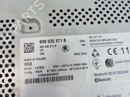 Used Radio Radio SKODA FABIA III (NJ3) 1.4 TDI (90 hp) 20054494 20054494