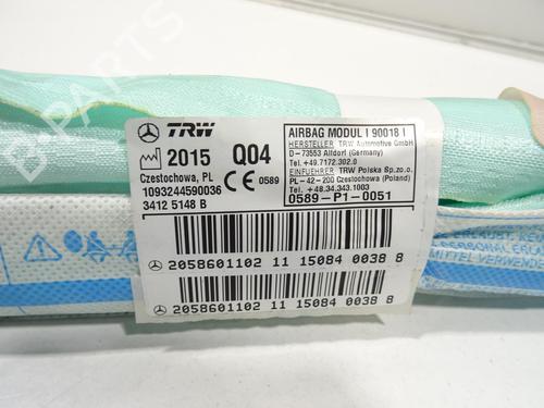 Right curtain airbag MERCEDES-BENZ C-CLASS T-Model (S205) C 250 BlueTEC / d 4-matic (205.209) | BP22803102C12 
