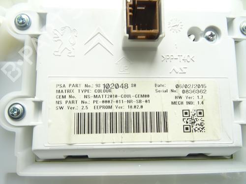 Instrument cluster PEUGEOT 208 I (CA_, CC_) 1.6 GTi | BP28190563C47 