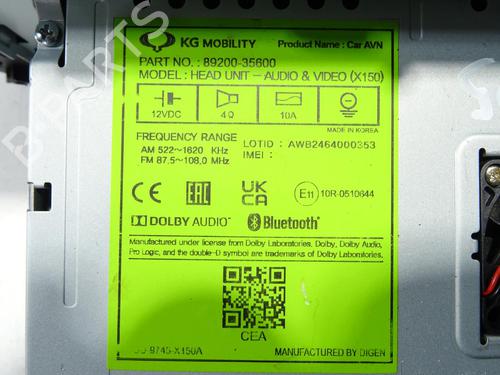 Used Radio Radio SSANGYONG TIVOLI 1.5 (163 hp) 29208445 29208445