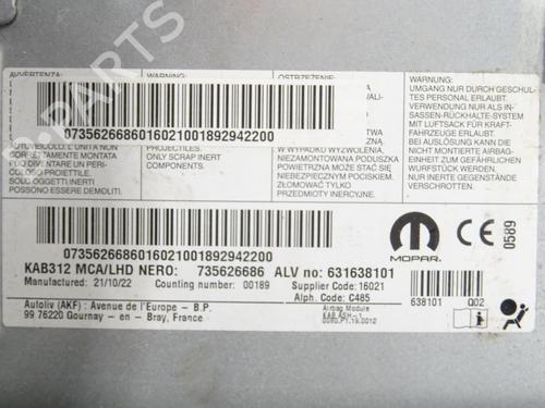 Used Knee airbag Knee airbag FIAT 500 (312_) 1.0 Mild Hybrid (312.AYD1B) (69 hp) 33213143 33213143