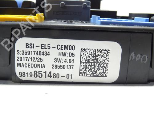 Used Fuse box Fuse box PEUGEOT 5008 II (MC_, MJ_, MR_, M4_) 1.5 BlueHDi 130 (MCYHZJ, MCYHZR, MCYHZX) (131 hp) 33738698 33738698