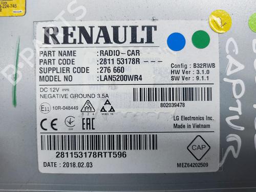 Display monitor RENAULT CAPTUR I (J5_, H5_)  | BP28327728C48 