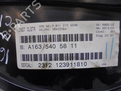Instrument cluster MERCEDES-BENZ M-CLASS (W163) ML 270 CDI (163.113) | BP9216898C47 