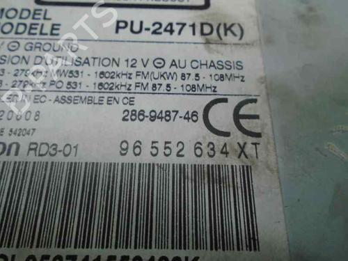 Radio PEUGEOT 807 (EB_) 2.0 HDi | BP5526418E6 