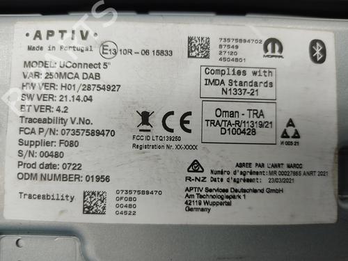 Multifunctionele display FIAT DUCATO Platform/Chassis (250_)  | BP29531916C48 
