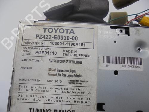 Radio TOYOTA YARIS (_P9_) 1.33 VVT-i (NSP90_, NSP90R) | BP5928467E6 