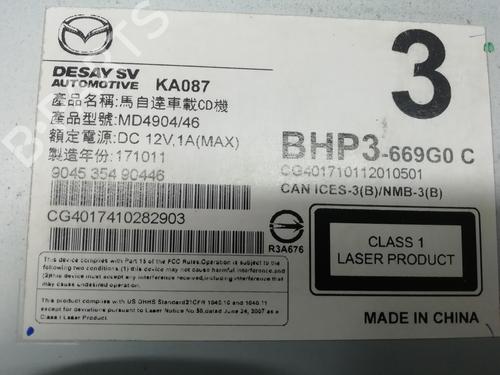 Bilradio MAZDA 3 (BM, BN) 2.0 | BP15822232E6 
