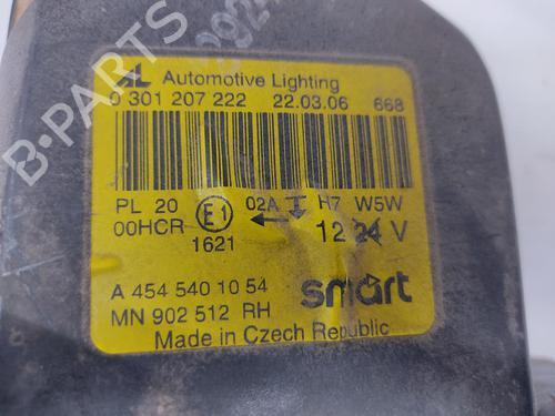 Right headlight SMART FORFOUR (454) 1.5 CDI (454.001) | BP29904277C29