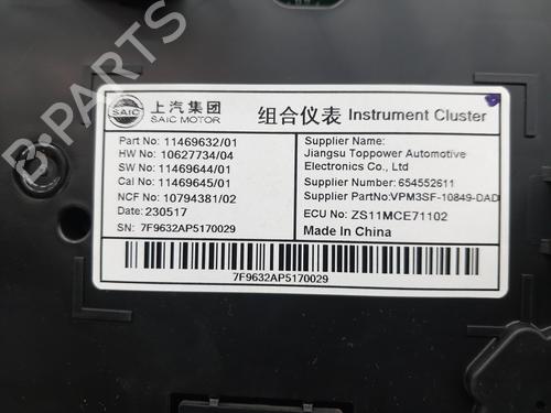 Instrument cluster MG MG ZS SUV (AZS1)  | BP22397070C47 