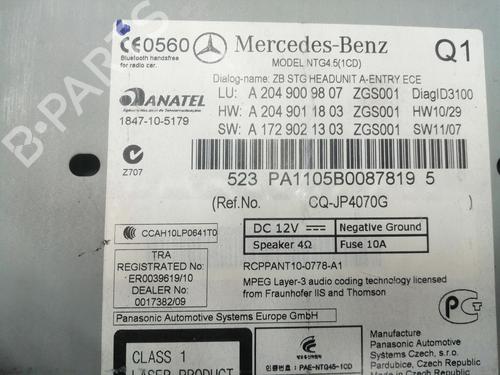 Radio MERCEDES-BENZ C-CLASS (W204) C 200 CDI (204.007, 204.006) | BP16051717E6 