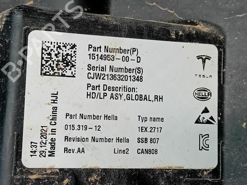 Right headlight TESLA MODEL Y (5YJY) | BP37247201C29 - Image 5