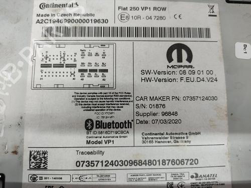 Radio FIAT DUCATO Platform/Chassis (250_)  | BP29531922E6 
