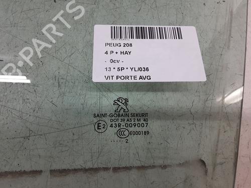 Front left door window PEUGEOT 208 I (CA_, CC_) 1.4 HDi | BP25994488C18 