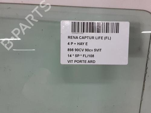 Dør rude højre bagtil RENAULT CAPTUR I (J5_, H5_) 0.9 TCe 90 (90 hp) 32850716