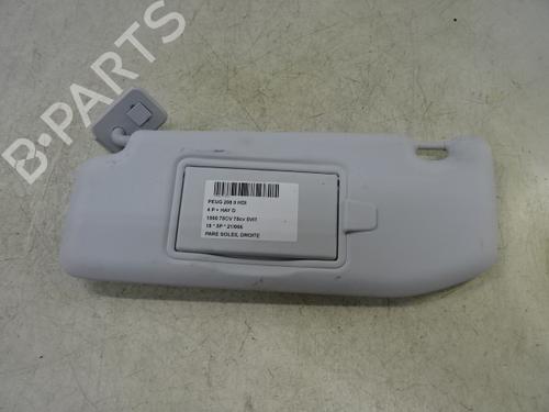 Used Right sun visor PEUGEOT 208 I (CA_, CC_) 1.6 HDi / BlueHDi 75 (75 hp) 20274549