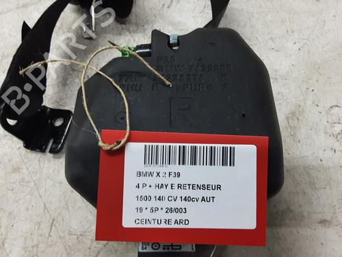 Used Rear right seatbelt Rear right seatbelt BMW X2 (F39) sDrive 18 i (140 hp) 32224896 32224896