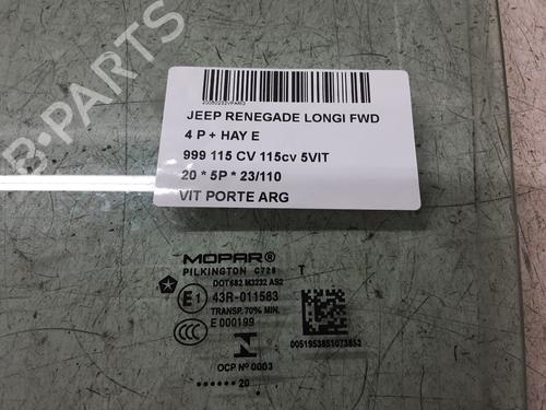 Rear left door window JEEP RENEGADE SUV (BU, B1, BV) 1.0 T-GDi | BP20285676C20 