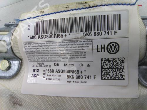 Left curtain airbag VW GOLF VI (5K1) 1.6 TDI | BP19829983C11 