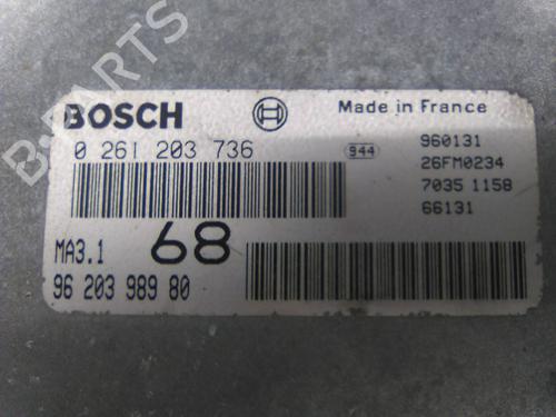 Engine control unit (ECU) CITROËN SAXO (S0, S1) 1.1 X, SX | BP19809096M57 
