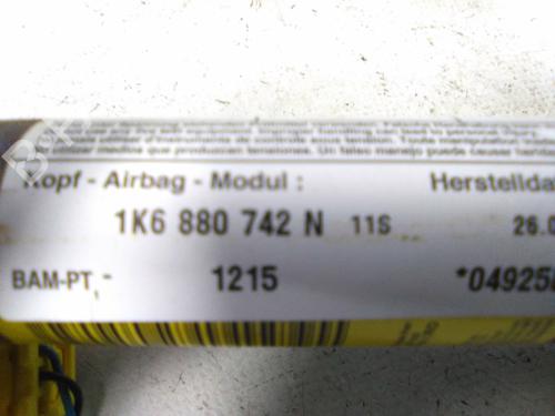 Used Right curtain airbag VW GOLF V (1K1) 2.0 TDI (136 hp) 19811562