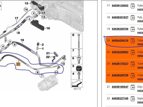 AC pipe BMW 5 Touring (F11) 520 d | BP25246768M126 