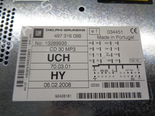 Radio OPEL ASTRA H (A04) 1.7 CDTI (L48) | BP13246775E6 